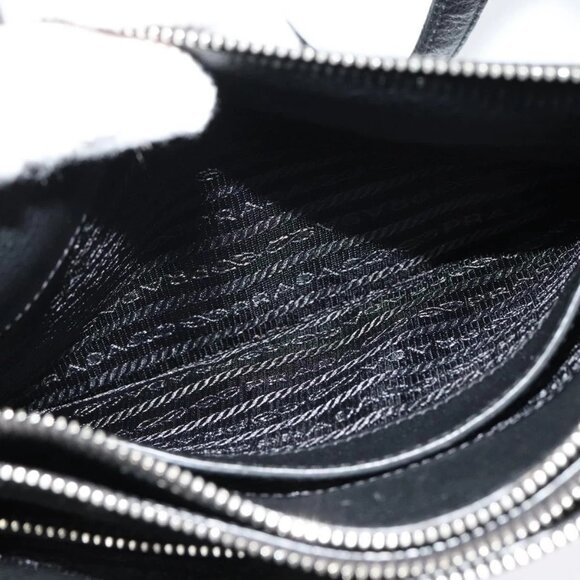 PRADA Shoulder Bag Leather Black Silver Auth 138225 - Picture 13 of 16